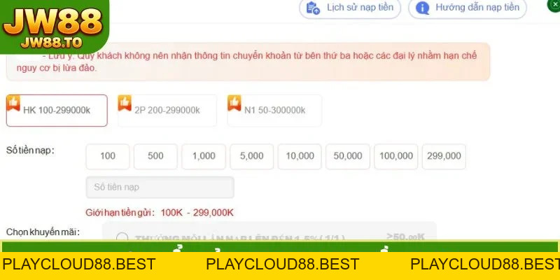 Nạp Tiền JW88 - Hướng Dẫn Chuyển Vốn Siêu Tốc An Toàn 100%